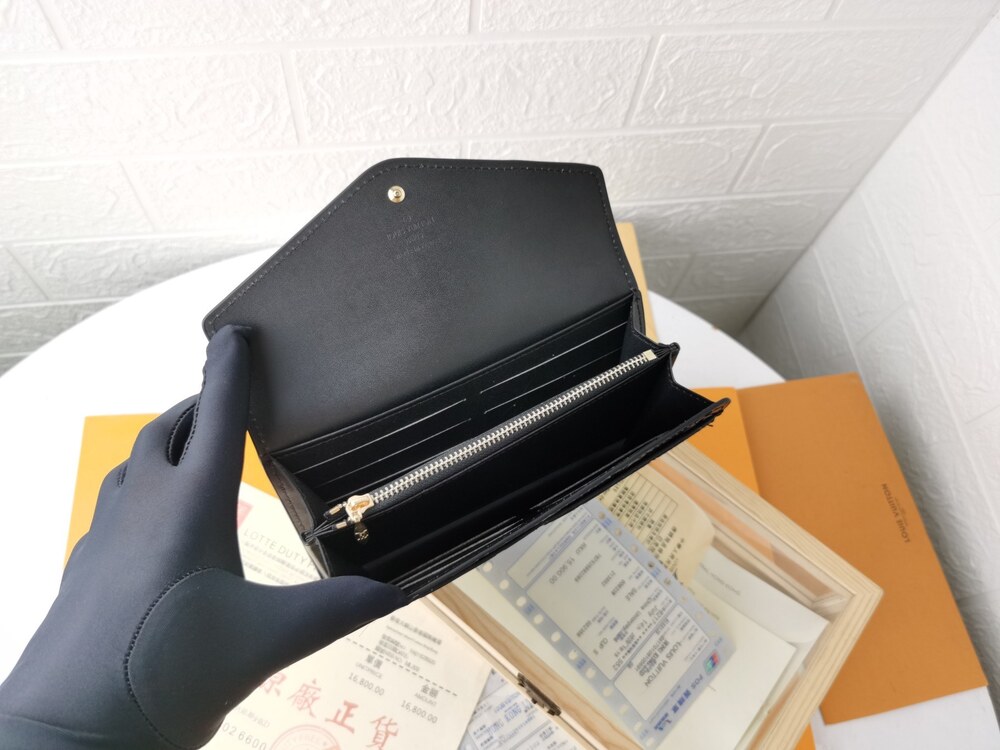 Louis Vuitton Sarah Wallet Monogram Vernis Leather Black - Picture 6 of 7